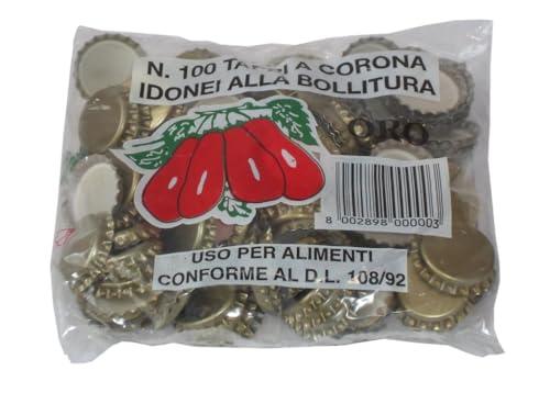Tappi Corona Dorati - Confezione da 100 Pezzi