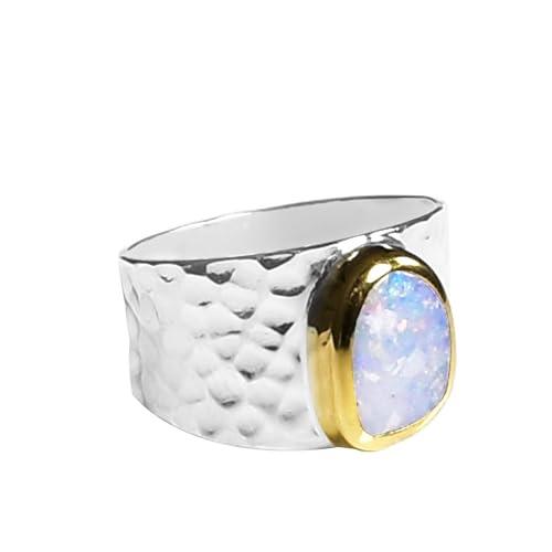 Anello in Opale Naturale e Argento Sterling 925 – Un Gioiello Fatto a Mano
