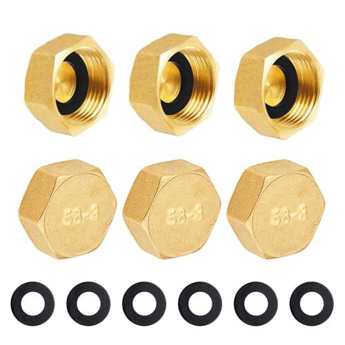 Set di 6 Tappi in Ottone G3/8