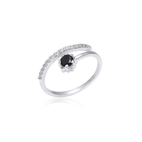 Anello in Onice Nero Naturale e Argento Sterling 925 ELAMMO