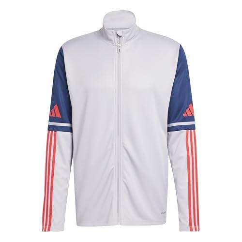 adidas Uomo SQUADRA25 TRAINING JACKET, Glory Grey/Team Navy Blue 2 / Pure Ruby, L