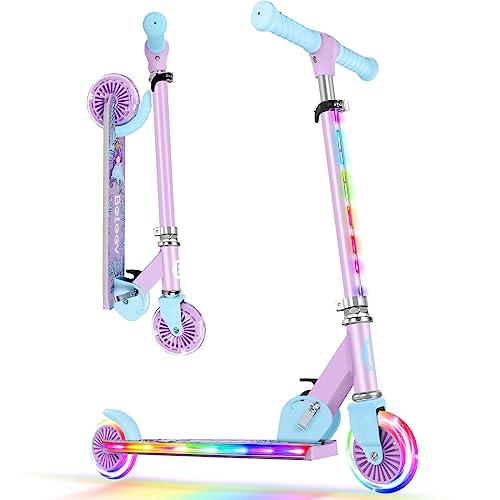 BELEEV V2 Monopattino Pieghevole con LED per Bambini 3-12 Anni