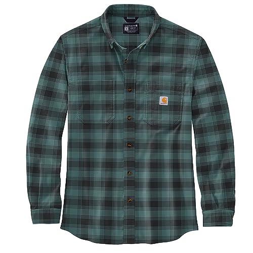 Camicia a Maniche Lunghe in Flanella Carhartt da Uomo - Modello L,S Plaid, Colore Sea Pine, Taglia L