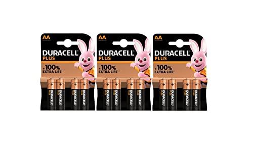 Duracell Plus Alcalina AA - Confezione da 12 Batterie Stilo