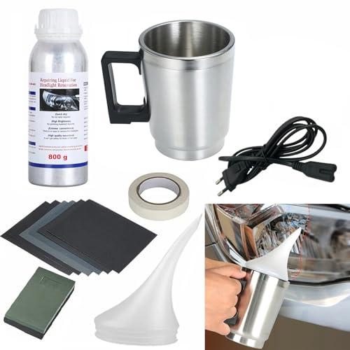 TMoriais Kit Riparazione Fari Auto Opachi - Pulizia e Lucidatura Fari Facili e Veloci
