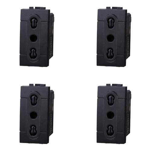 IXTRIMA Presa bipasso 2P+T 10/16A 250V Serie compatibile con Bticino Livinglight colore nero set 4pz
