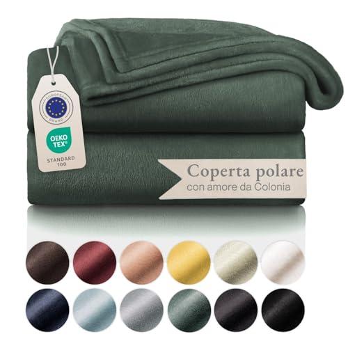 Blumtal Coperta in Pile Verde 150 x 200 cm - Morbidezza e Calore Certificati Oeko-TEX®