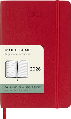 Moleskine Agenda Settimanale 2026 Pocket Rosso