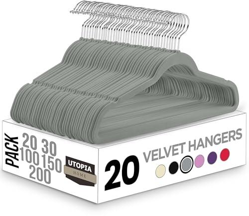 Utopia Home - Grucce in velluto grigio, confezione da 20