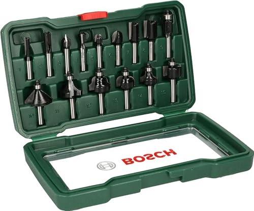 Bosch Set da 15 Pezzi di Frese in Metallo Duro per Legno