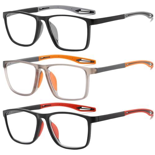 ZXYOO Occhiali da Lettura Uomo 3 Paia - Stile Sportivo, Anti Luce Blu +2.50
