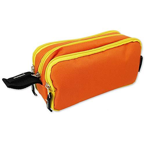 STARPLAST ASTUCCIO - 3 cerniere, 3 scomparti, grande capacità, multiuso, per uso scolastico, lavoro, università - ARANCIA PASTELLO