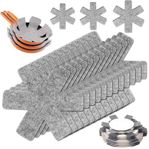 12 Pezzi Separatori Pentole Protezioni AntiGraffio per Pentole Proteggi Pentole e Salvapadelle 3 diverse dimensioni 38/36/26 cm per separare le pentole e proteggerne le superfici (Grigio)