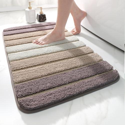 DEXI Tappeto Bagno Beige 50 x 80 cm in Microfibra Antiscivolo