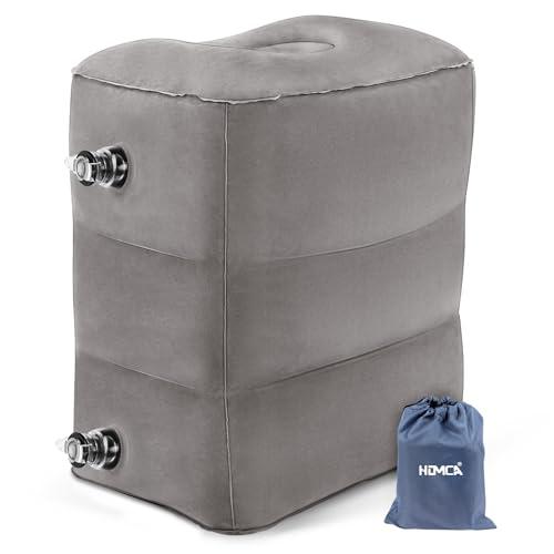 HOMCA Poggiagambe Cuscino per Piedi Riposo, Cuscino Poggiapiedi Gonfiabile per Viaggi