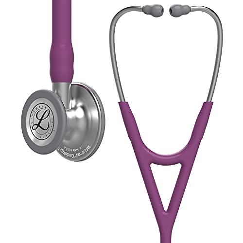Stetoscopio 3M Littmann Cardiology IV, testina con finitura standard, tubo auricolare prugna, connettore e archetto inossidabili, 69 cm, 6156