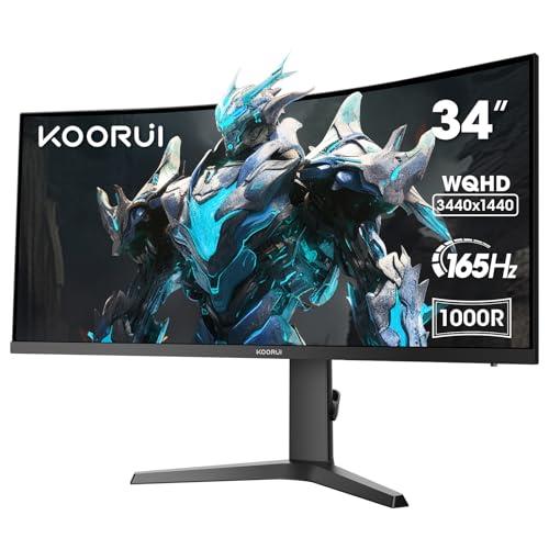 KOORUI Monitor Gaming Curvo 34 Pollici UWQHD 165Hz 1ms