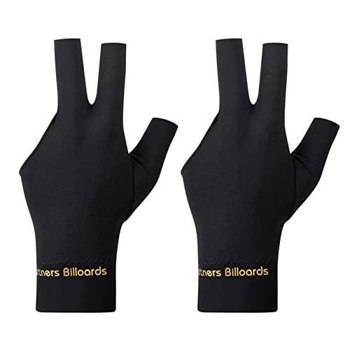 Tokaneit Guanti da Biliardo a Tre Dita - Doppia Confezione per Snooker e Carrom