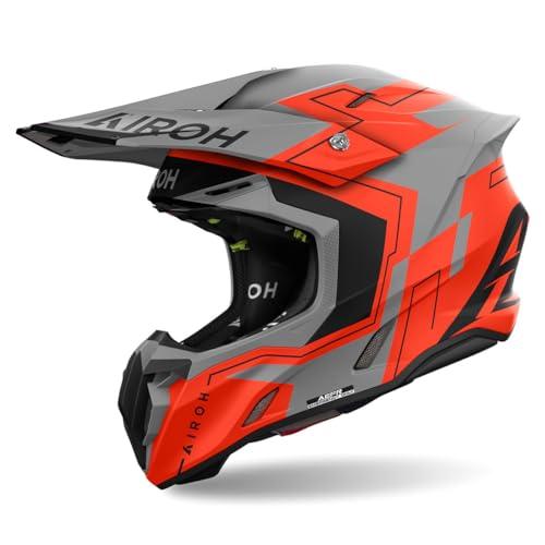 AIROH Twist 3 Dizzy Arancio Fluo Opaco - Casco Offroad