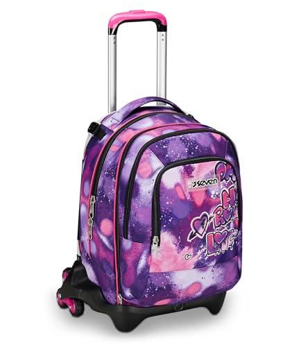 Seven Trolley Scuola Jack Detach 3 Ruote Viola Fucsia Bubble Street 3 in 1