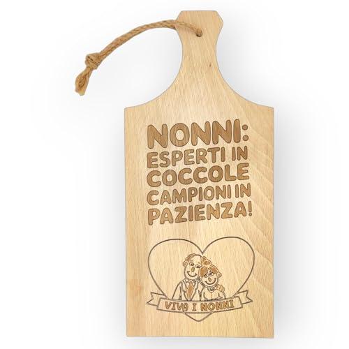 Tagliere in Legno di Faggio con Incisione Laser per la Festa dei Nonni