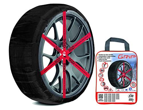 Grip Catene da Neve Tessile, Taglia N. 530, Set 2 PZ,Guanti Inclusi