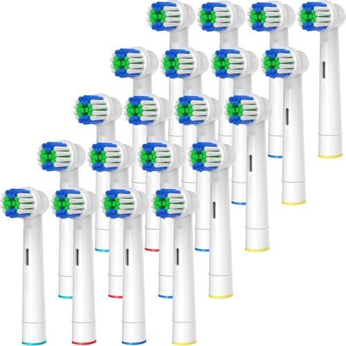 Genkent Testine Compatibile con Braun Oral b Spazzolino Elettrico, 20 Testine di Ricambio adatto a Pro/Advance Power/Smart/Vitality/Genius Series