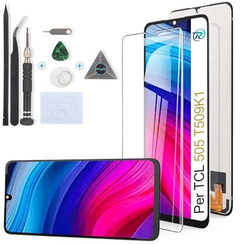 RongZy Schermo LCD per TCL 505 Display Sostituzione per TCL 505 T509K1 Digitizer Assembly Vetro di Ricambio Touch Screen con Strumenti(6.75