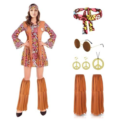 Costume Hippie Donna Anni '60-'70 con Accessori
