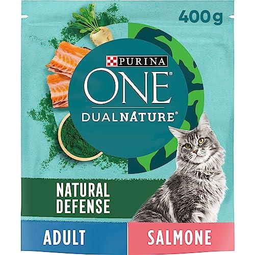 PURINA ONE Dualnature Natural Defense Crocchette per Gatti Adulti con Salmone e Spirulina Naturale 8 Sacchi da 400g
