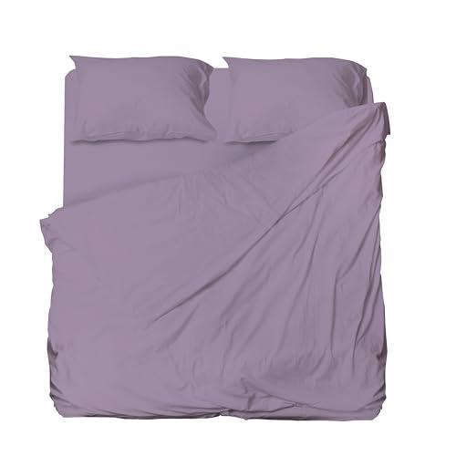 Hermet Set Lenzuolo Matrimoniale Microfibra Lilla