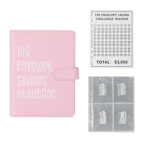 Organizzatore per il Bilancio con 100 Buste Challenge, Raccoglitore A5 in Pelle PU