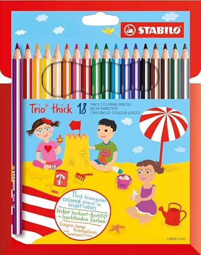 STABILO Trio thick - Matite colorate triangolari - Astuccio da 18 colori