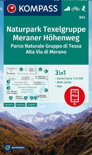 Carta escursionistica Kom 043. Parco Naturale Gruppo di Tessa, Alta Via di Merano: 3in1 Wanderkarte, mit Aktiv Guide inklusive Karte zur offline ... in der KOMPASS-App. Fahrradfahren. Skitouren.
