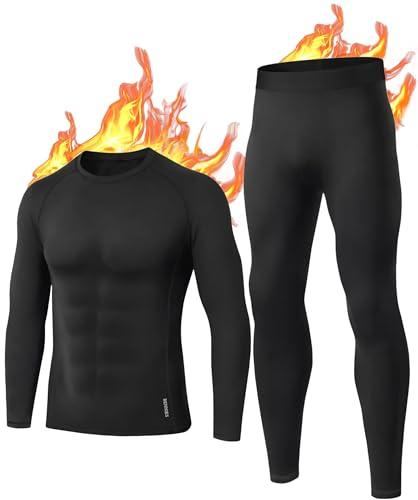 BENNIES Intimo Termico Uomo Tuta Termica Maglia Termica Uomo Completo Termico Set Pantaloni Termici Tuta Sci Abbigliamento Termico Uomo Invernale per Sci Palestra Ciclismo Calcio Corsa Running M