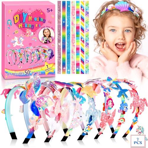 ZLPBAO Kit per la Creazione di Cerchietti per Capelli Unicorno - Giochi Creativi per Bambine 4-7 Anni