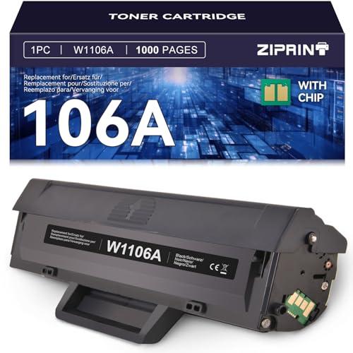 ZIPRINT Toner Compatibile 106A W1106A per HP Laser MFP 137fnw/137fwg/135a/135w/135wg/135r/107a/107w/107r (1 Nero)