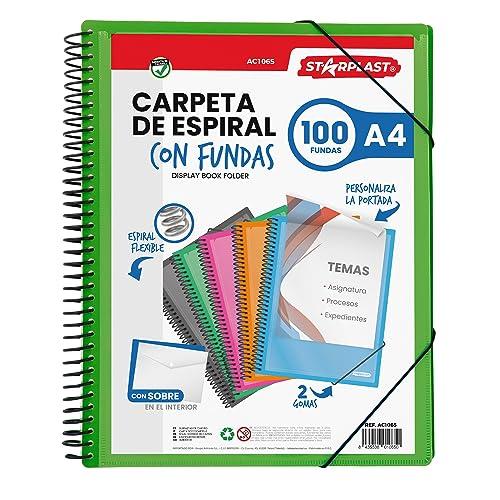 Starplast Cartella Portadocumenti con Buste a Spirale Flessibile A4 Verde
