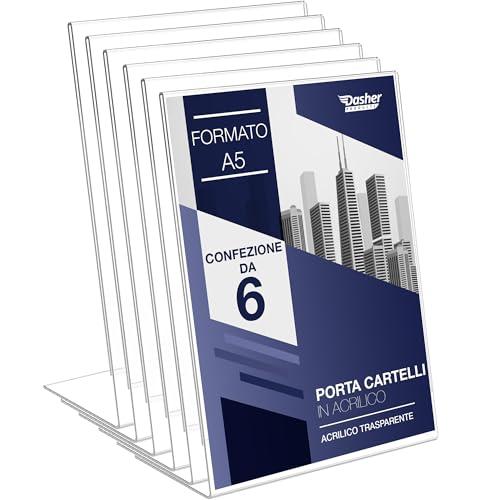Portacartello in Acrilico A5 con Retro Angolato - Espositore Elegante e Funzionale
