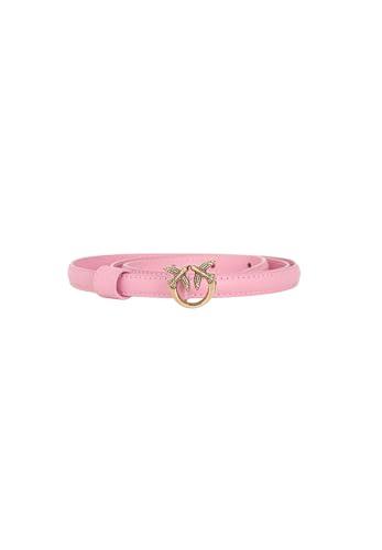 Cintura Pinko Love Berry H1 Belt Vitello Seta - Rosa Marino/Oro Antico