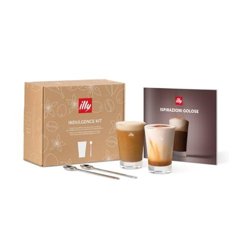 illy COLLECTION Kit Indulgence: 2 Bicchieri, 2 Cucchiaini e Ricettario per Momenti di Puro Piacere
