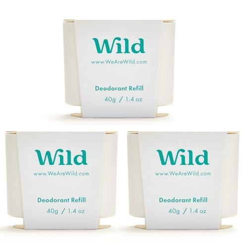 Wild - Deodorante Naturale Ricaricabile Fresh Cotton & Sea Salt - 3 Ricariche