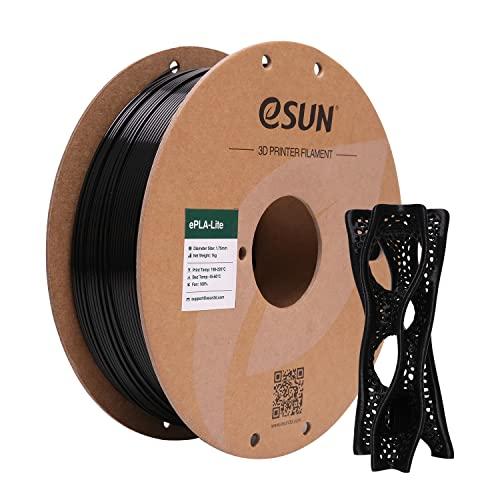 eSUN PLA Lite Filamento 1,75 mm, bobina da 1 kg (nero)