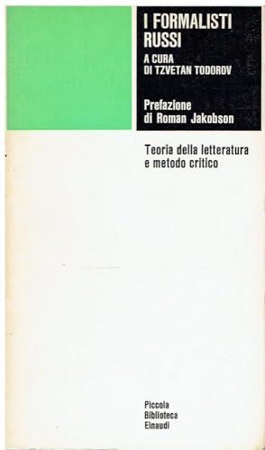 I formalisti russi: Teoria della letteratura e metodo critico
