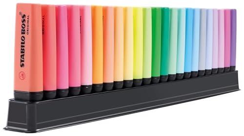 Stabilo Evidenziatore BOSS ORIGINAL Desk-Set 50 Years Edition - 23 Colori assortiti 9 Neon + 14 Pastel