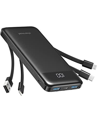 Charmast Power Bank 10000mAh con Cavi Integrati