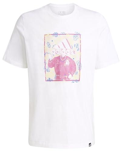 T-Shirt adidas Uomo Doodle Graphic Tee, Bianco, L