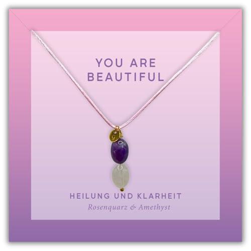 Collana con Quarzo Rosa e Ametista HappyMaker