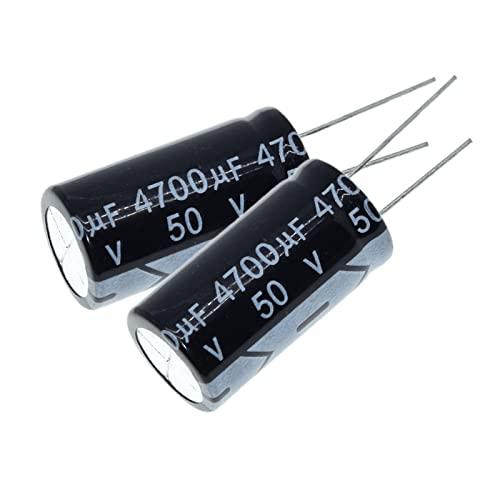 EFARMA Condensatore elettrolitico in alluminio 4700uF 50V (2 pezzi)