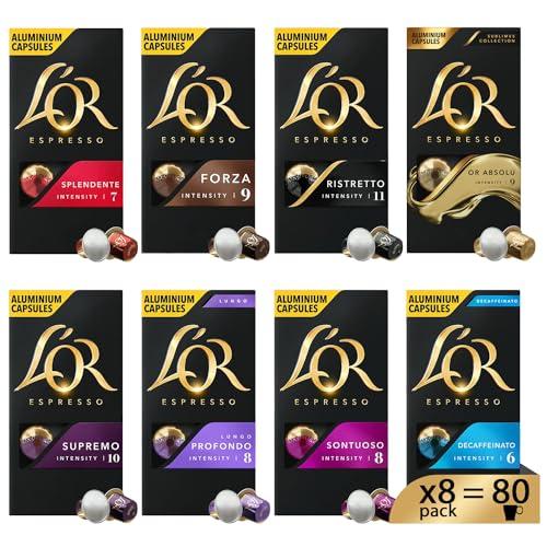 L'Or - Capsule Caffè Espresso Confezione Mista - Variety Pack Preferiti - 80 Capsule in Alluminio Compatibili Nespresso®* original